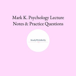 Mark K. Psychologia Notatki z wykładów i pytania praktyczne