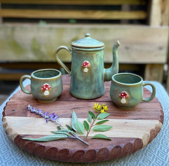 White Flower Printed Ceramic Tea Cup Set, For Home