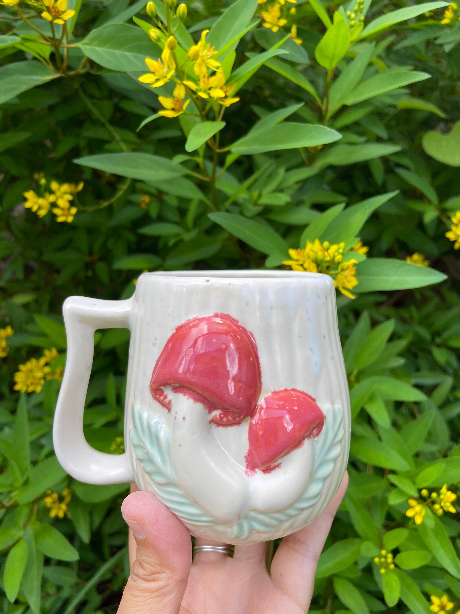 Handmade Ceramic Mushroom Mug Cup 70s Vibe Porcelain Clay Etsy UK