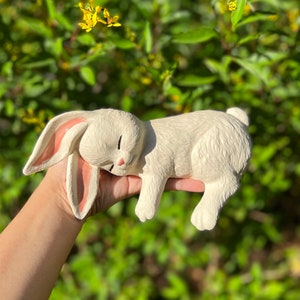 Handmade Ceramic Sleeping Bunny: 70s Cottagecore Shelf Sitter - Etsy