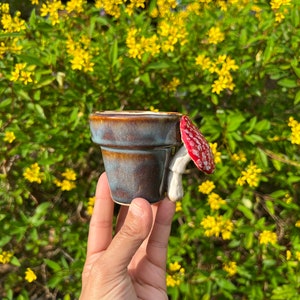 Hand-made Ceramic Mushroom Planter Pot - 70s Vibe - Stoneware Clay - Mushrooms - Boho - Cottage Core - Cottagecore - Toadstool