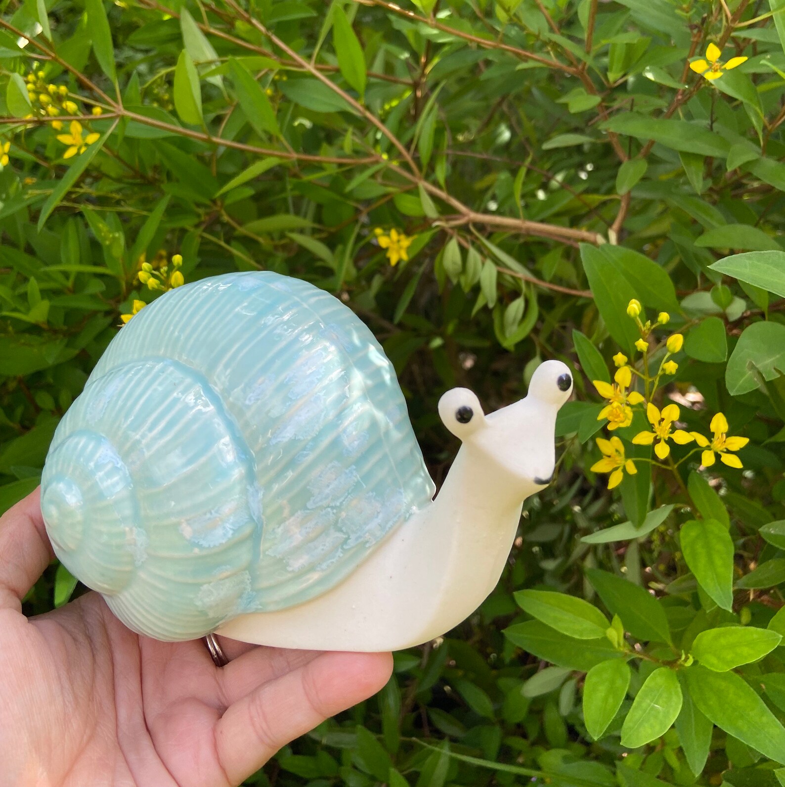 Handmade Ceramic Garden Snail Garden Decor Decoration Etsy