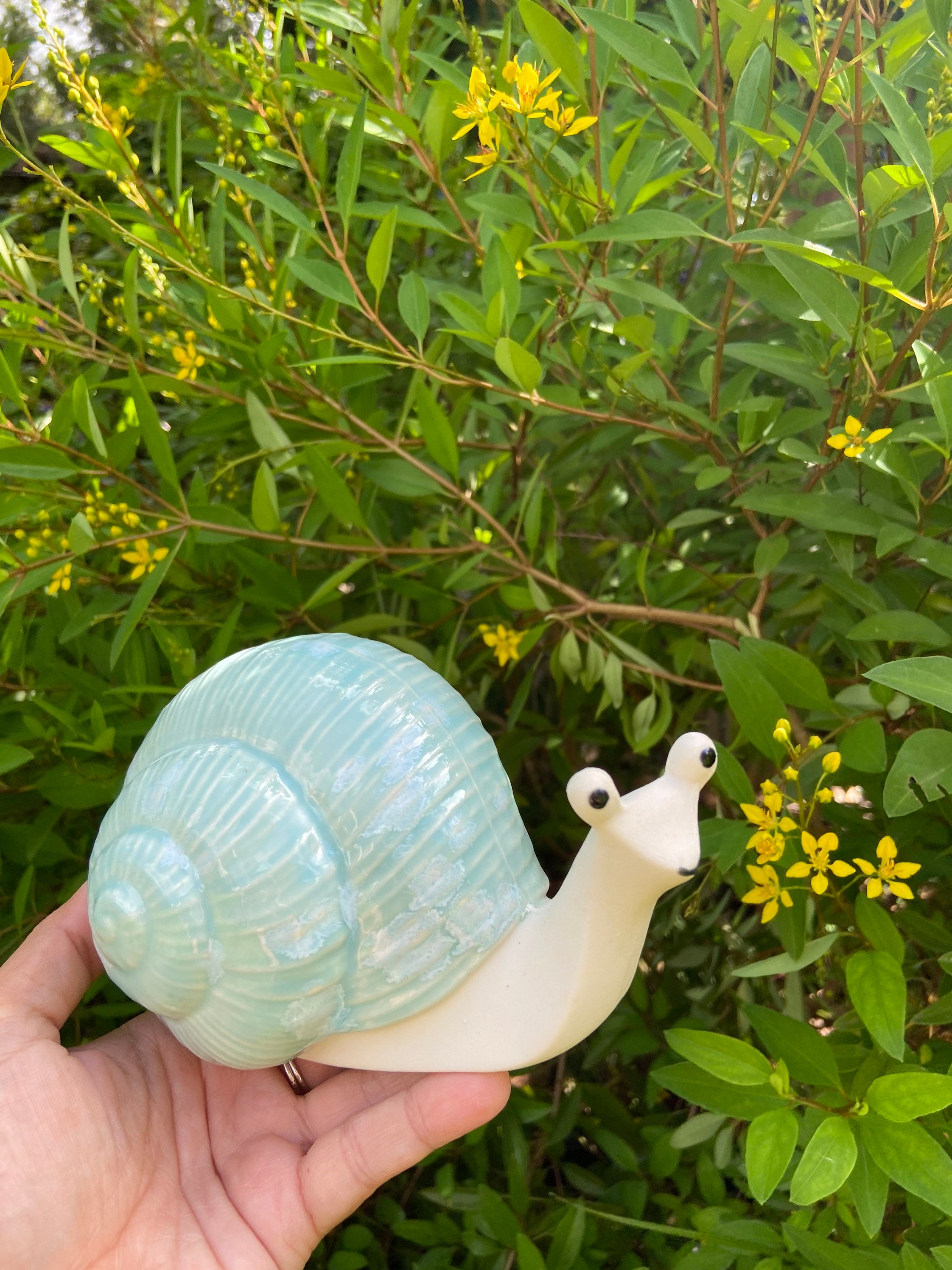 Handmade Ceramic Garden Snail Garden Decor Decoration Etsy