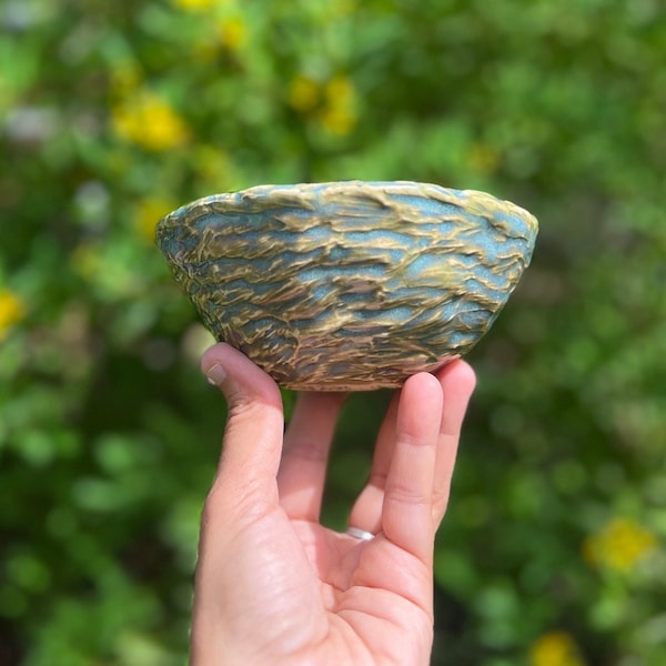 Hand-made Ceramic Nest Seeder Bowl - Unique Bird Feeder - Kitchen Bowl - Clay - Bird - Boho - Cottagecore - Cottage - Magical - Bird’s Nest