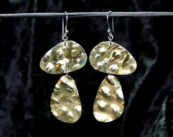 modern brass statement earrings