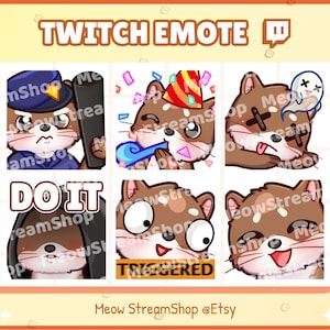Twitch Emote / Cute Otter Emotes Pack #4 (cop, party, rip, DO IT, triggered, ayaya) / Kawaii Otter Beaver Youtube Discord Sub Emoji