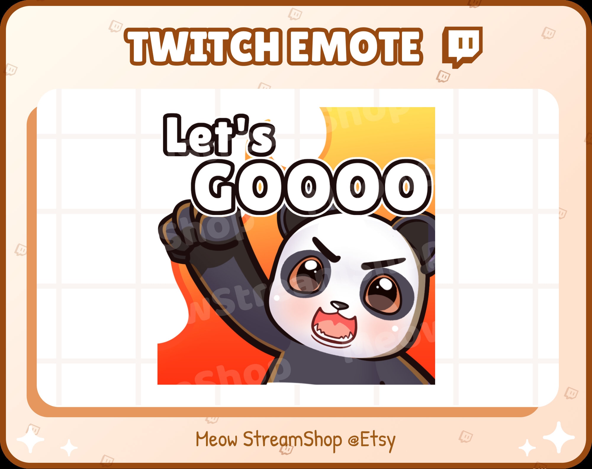 Twitch Emote Panda Let S Go Raid Emote For Streamer Etsy