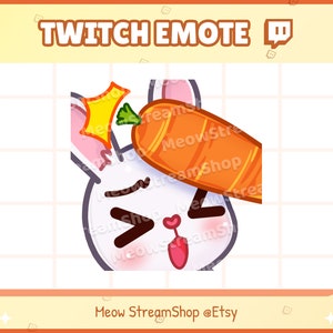 Emotka Twitch / Uroczy królik Bonk, Emotka Bonked / Uroczy biały króliczek Sub Emoji