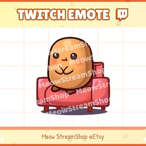 Twitch Emote / Cute Potato couch potato, sit Emotes / Kawaii Potat Potatoes Spud Yam Discord Youtube Sub Emoji