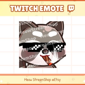 Twitch Emote / Cute Raccoon GG, EZ, cool, cig, sigaret Emotes / Kawaii Wasbeer Red Panda Chibi Sub Emoji