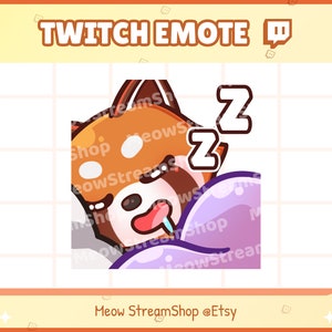 Twitch Emote / Lindo Panda Rojo Duerme, Cansado, descansa Emotes / Lindo chibi Panda Rojo, Mapache Sub Emoji