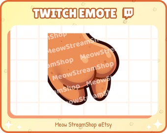 May include: A cartoon illustration of a brown hand making a fist with the thumb sticking out. The hand is in a cartoon style with a light brown outline. The image is for a Twitch emote.
