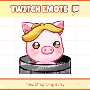 Twitch Emote / Cute Pig Garbage, Trash Emotes / Cute pink Piggy Sub Emoji