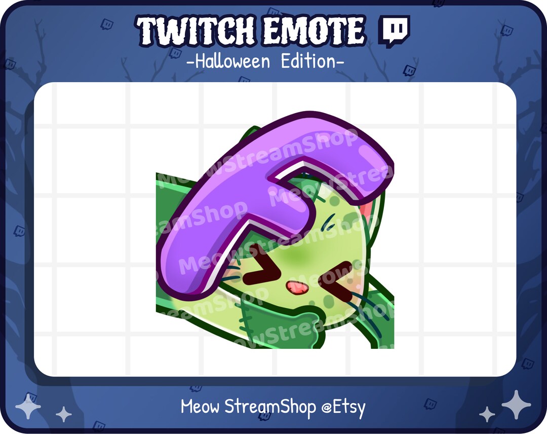 Twitch Emote / Cute Zombie Cat F Emotes / Kawaii Zombie Kitten Etsy