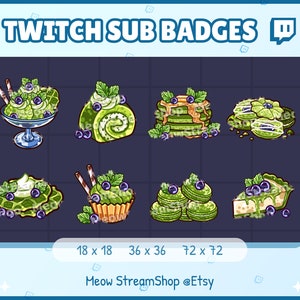 8x Twitch Sub, Bit Badges - MATCHA Sweets, Dessert, Ice Cream, Pancakes ...