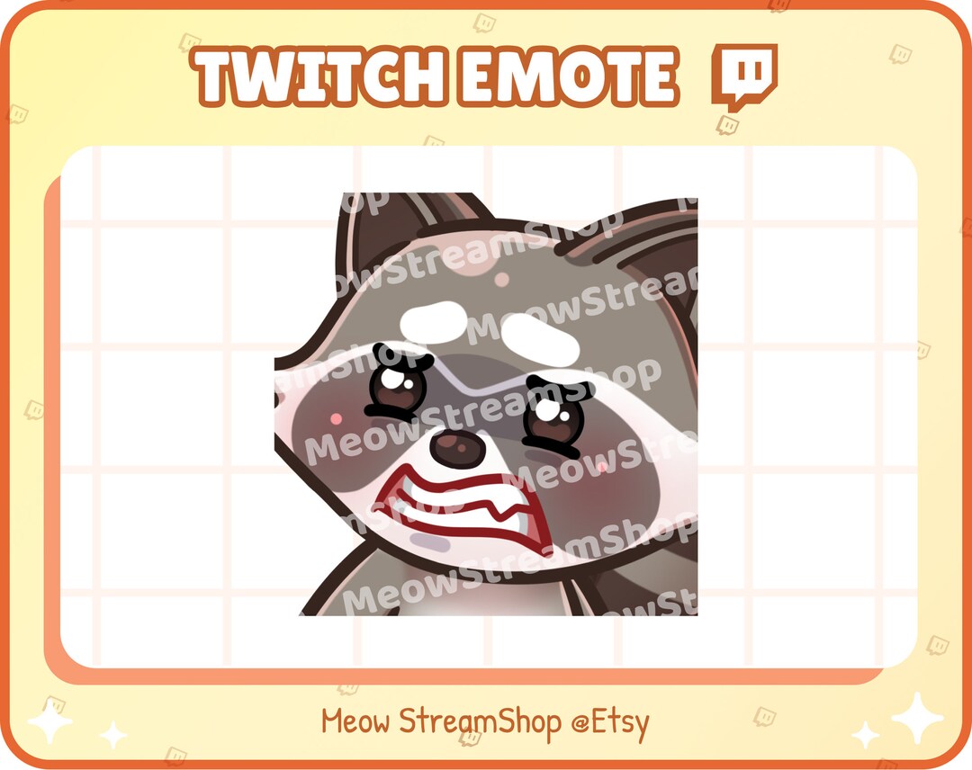 Twitch Emote / Cute Raccoon Yikes, Eww, Disgust Emotes / Kawaii Raccoon