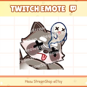 Twitch Emote / Lindo mapache RIP, muerto, colapso Emotes / Kawaii Mapache Panda Rojo Chibi Sub Emoji