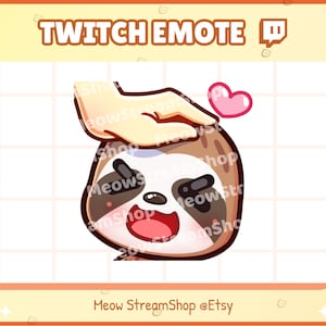Twitch Emote  / Cute Sloth pat, happy, heart Emotes / kawaii lazy sloth animal Sub Emoji