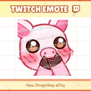 Twitch Emote / Lindo cerdo Tímido, asombrado, rubor Emotes / Lindo rosa Piggy Sub Emoji