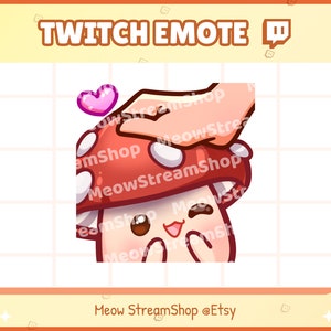 Twitch Emote / Niedlicher Pilz pat, head pat, happy, love Emotes / Kawaii Fungi Fungus Mehltau Steinpilze Discord Youtube SubEmoji Discord Youtube