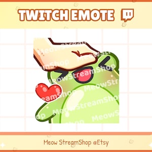 Twitch Emote  / Cute Frog Pat, Head pat Emote / Cute Frog Toad Sub Emoji