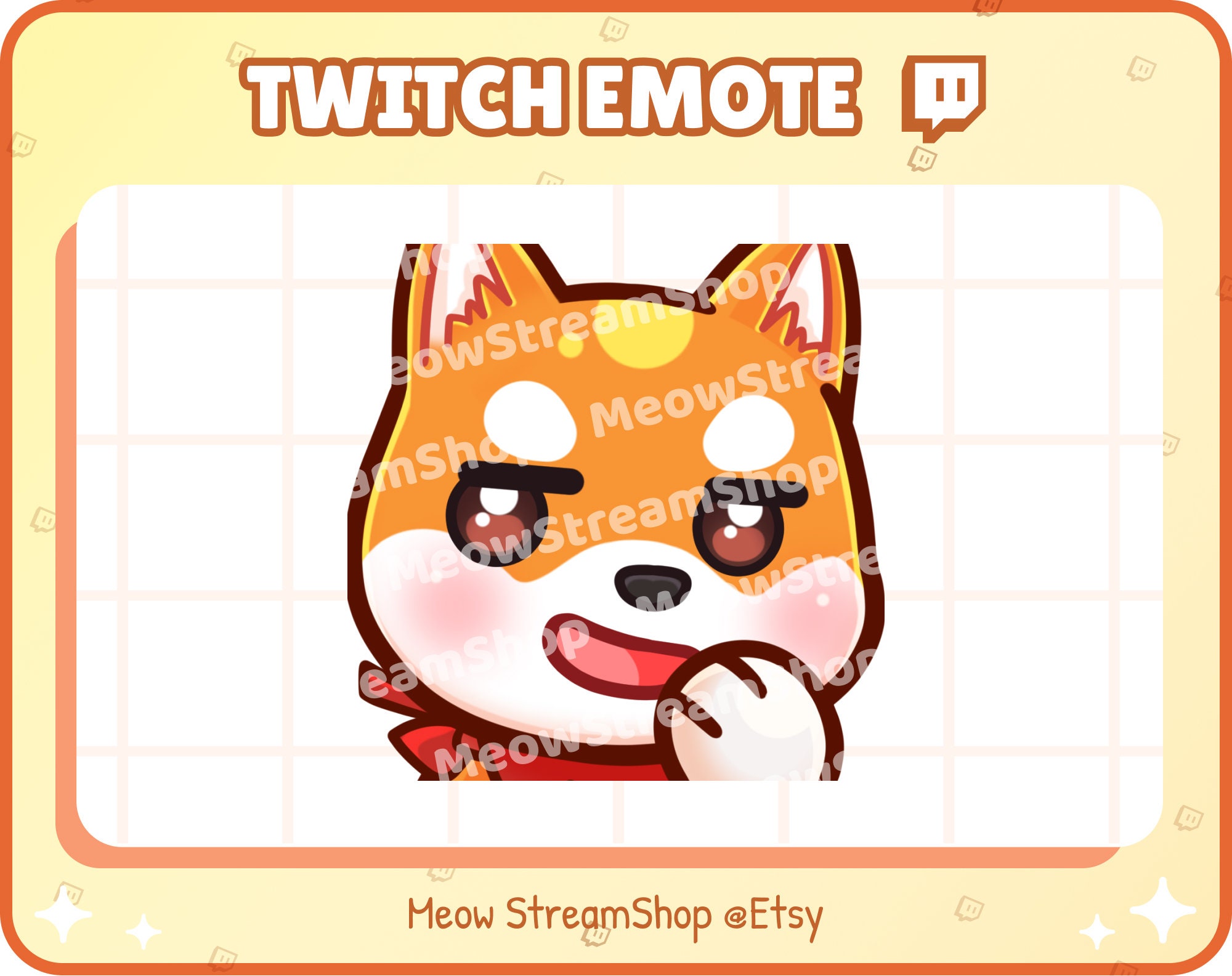 Twitch Emote  / Cute Shiba Inu smug, evil, smirk, naughty face Emotes / kawaii hachiko, dog, dogy, dogie, pups Sub Emoji