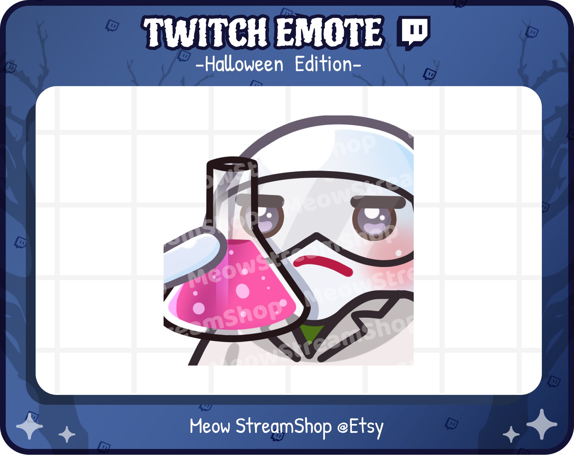 Twitch Emote / Cute Ghost Science, Chemistry, Lab, Smart Emote / Kawaii ...