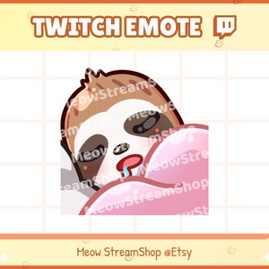 Twitch Emote  / Cute Sloth sleep, rest, sleepy Emotes / kawaii lazy sloth animal Sub Emoji