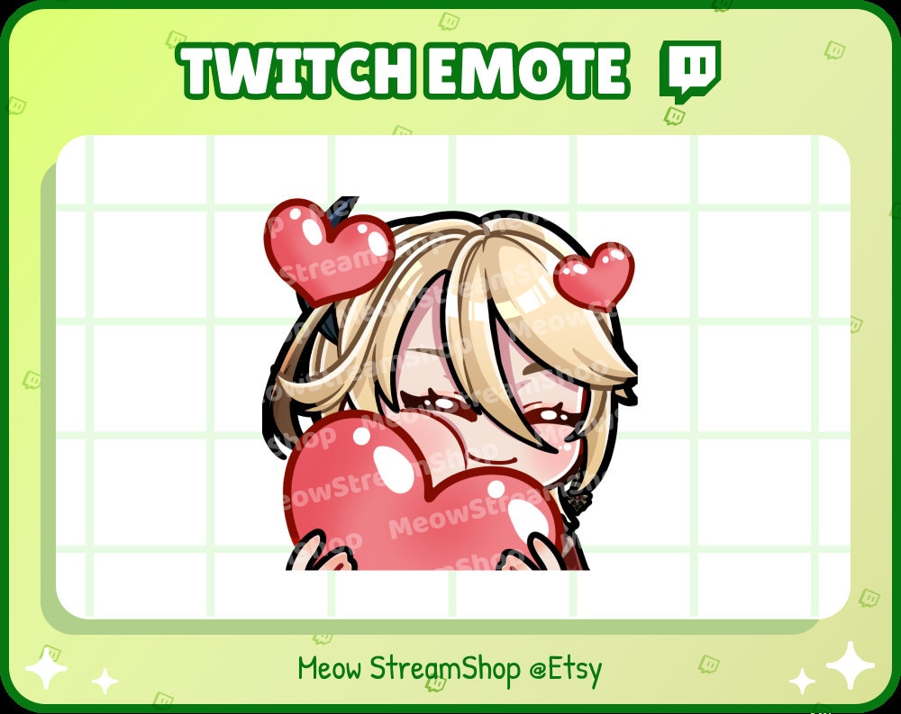 Twitch Emote / Kaveh hart, liefde, knuffel, blij Emotes / Genshin Impact subemoji voor streamer - Discord