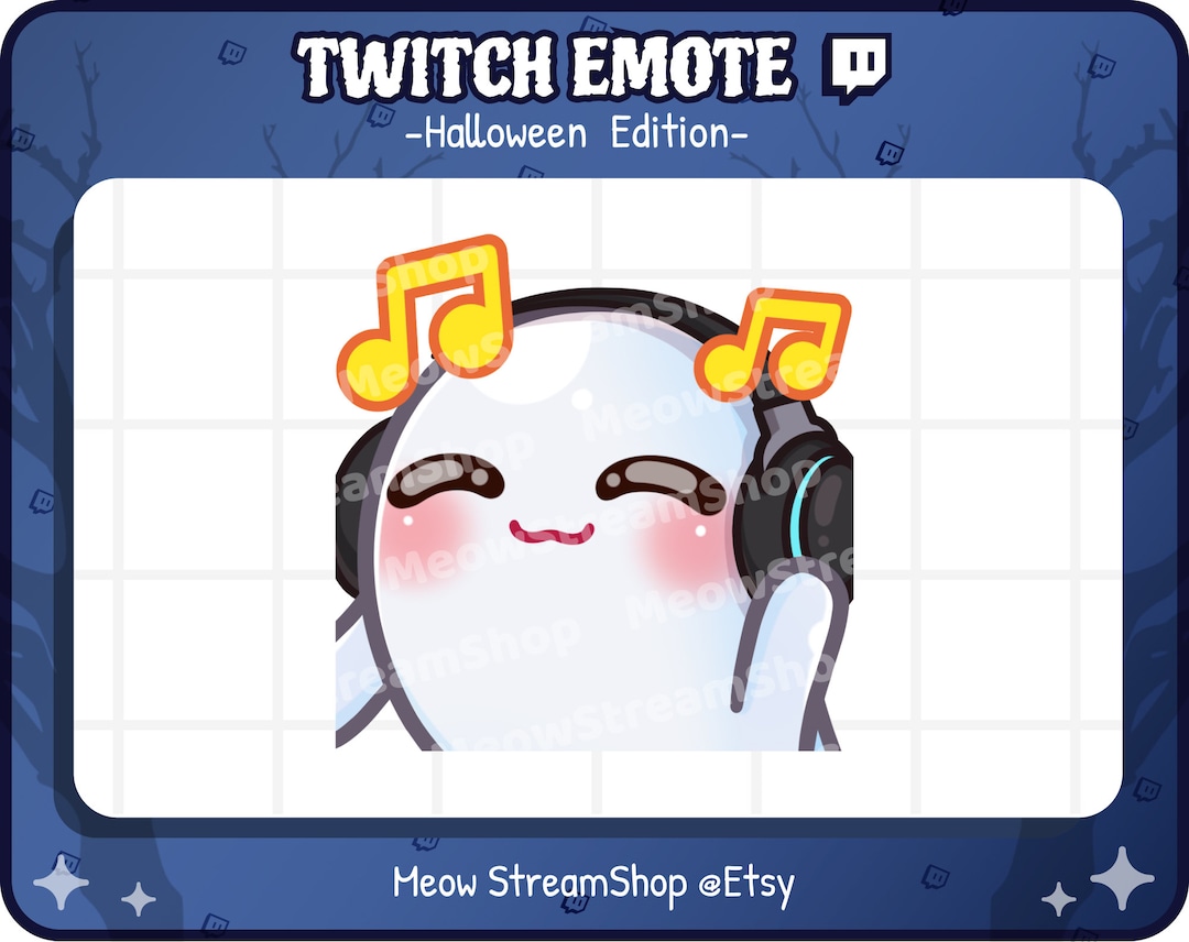 Twitch Emote / Süßer Geist JAM, Jamming, Musik, Tanz Emote / Kawaii