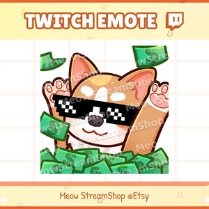 Twitch Emote  / Cute Corgi Money, Cool EZ GG, Rich Emotes / kawaii dog, dogy, dogie, pups Sub Emoji