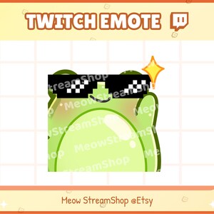 Twitch 絵文字 / かわいいカエル クール、GG、EZ、得意げな絵文字 / かわいいカエルのヒキガエル サブ絵文字