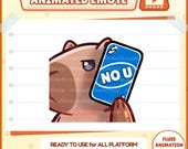 Animated Emotes / Cute Capybara Animated No u, reverse Emotes  / emoji for Discord, TikTok, kick, YouTube Animation GIF Emotes/ Vtuber