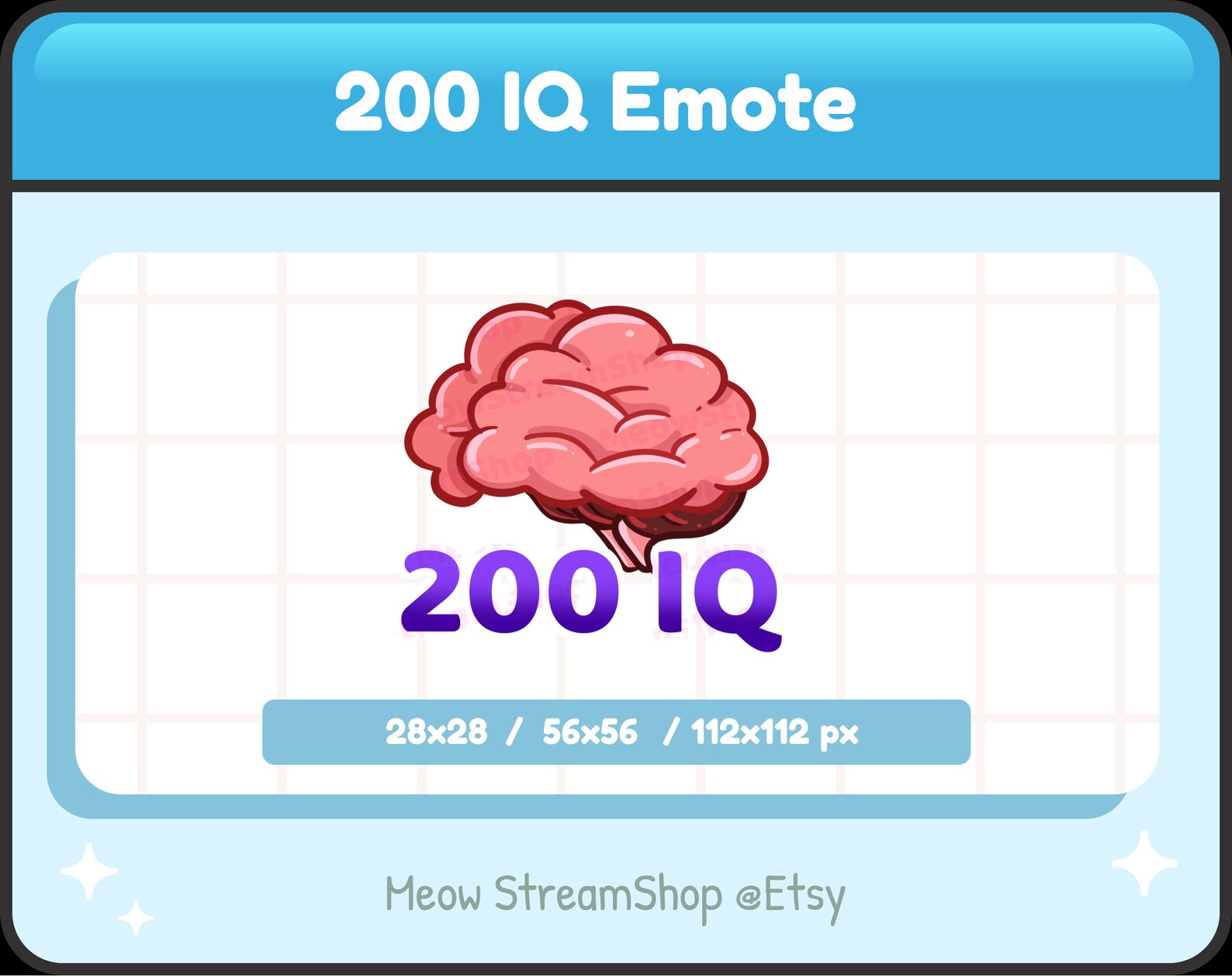 Brain 200. IQ Emoji.