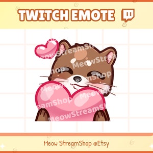 Twitch Emote / Cute Otter heart, love, hug, happy Emotes / Kawaii Otter Beaver Discord Youtube Sub Emoji