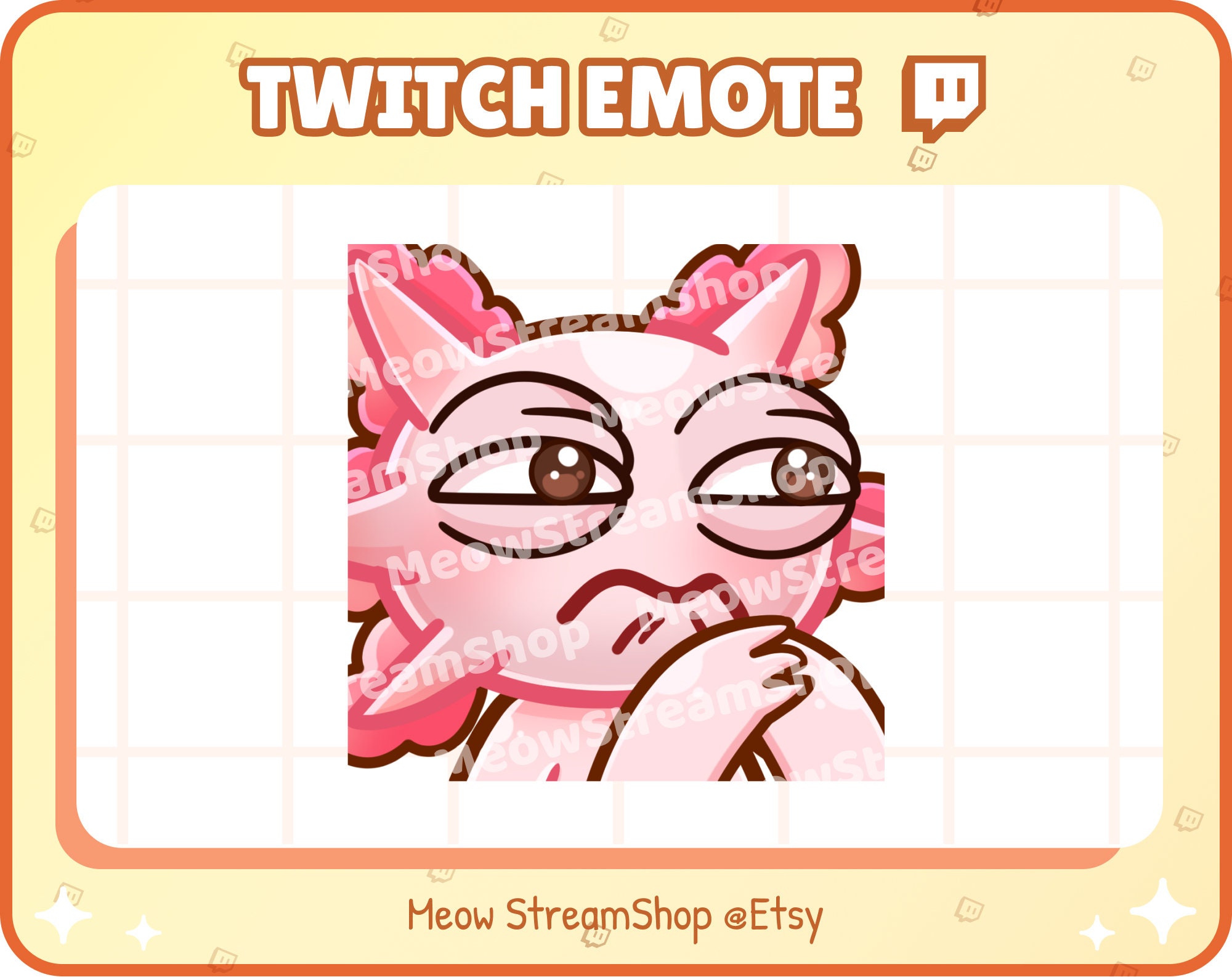 Twitch Emote / Cute Axolotl Hmm, SUS, Think Emote / Cute Axolotl ...