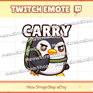 Twitch Emote  / Cute Penguin Carry, backpack Emotes / Cute Penguin Emote for streamer / Discord Youtube
