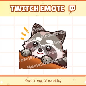 Twitch Emote / Lindo mapache acecha, pico Emotes / Kawaii Mapache Rojo Panda Chibi Sub Emoji