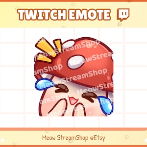 Twitch Emote / Cute Mushroom LOL, laugh, giggle, LUL Emote / Kawaii Fungi Fungus Mildew Boletus Discord Youtube Sub Emoji Discord Youtube