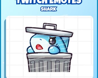 Twitch Emote / Cute Shark Trash Garbage / kawaii sharks chibi, baby, pups Sub Emoji