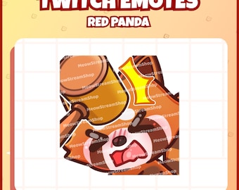 Twitch Emote  / Cute Red Panda Bonk Emotes / Cute chibi Red panda, raccoon Sub Emoji