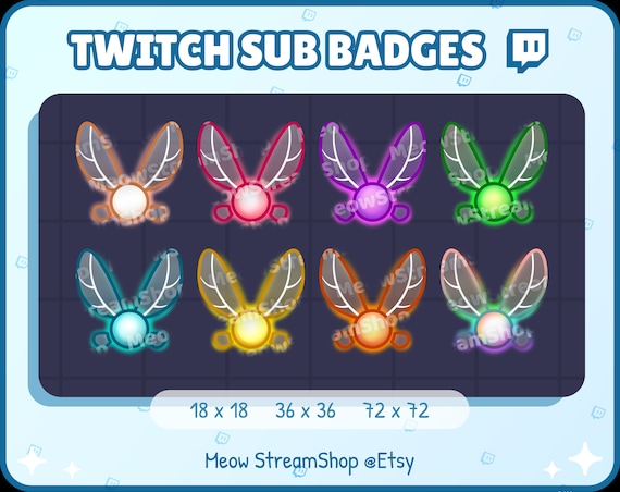 Twitch Sub Bit Badges X8 Zelda Fairy / Kawaii Fairy Badges 