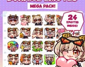 Twitch Emotes / Burnice Emotes Megapack (24 Emotes Ready to use!) / Zenless Zone Zero sub emoji for streamer / Discord, Kick / Chibi Kawaii