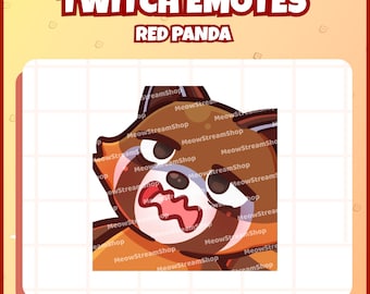 Twitch Emote  / Cute Red Panda Bocchi Emotes / Cute chibi Red panda, raccoon Sub Emoji