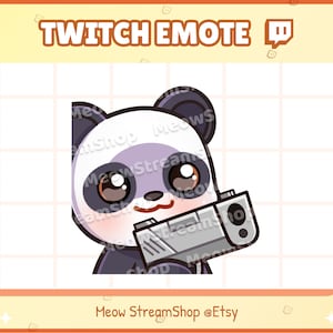 Twitch Emote / Panda Gun Emote / Lindo Kawaii Panda Sub Emoji