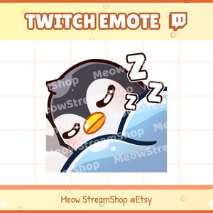 Twitch Emote  / Cute Penguin Sleep, tired, Sleeping, Offline, Night Emotes / Cute Penguin Emote for streamer / Discord Youtube