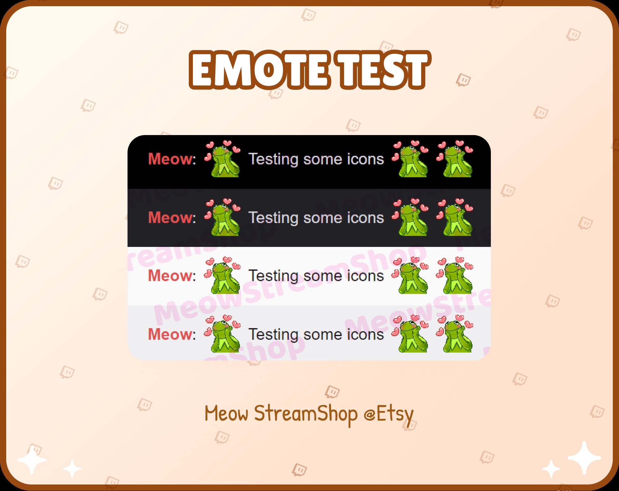 Twitch Emote / Kermit the Frog Blush Blushing Love Heart / Etsy Ireland