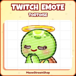 May include: A green cartoon tortoise with a halo, wearing a brown shell, with closed eyes and a smile, praying with its hands clasped together. The background is a white grid.