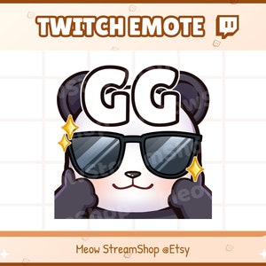 Twitch Emote / Panda GG, EZ, Cool Emote para streamer / Lindo Kawaii Panda Sub Emoji