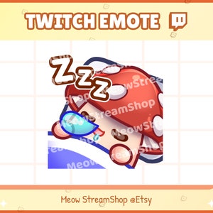 Twitch Emote / Cute Mushroom sleep, rest, sleepy, blanket emote/ Kawaii Fungi Fungus Mildew Boletus Discord Youtube SubEmoji Discord Youtube